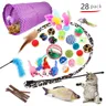 Ensemble de 28 pièces de jouet pour animal de compagnie plume souris taquiner canal boule de