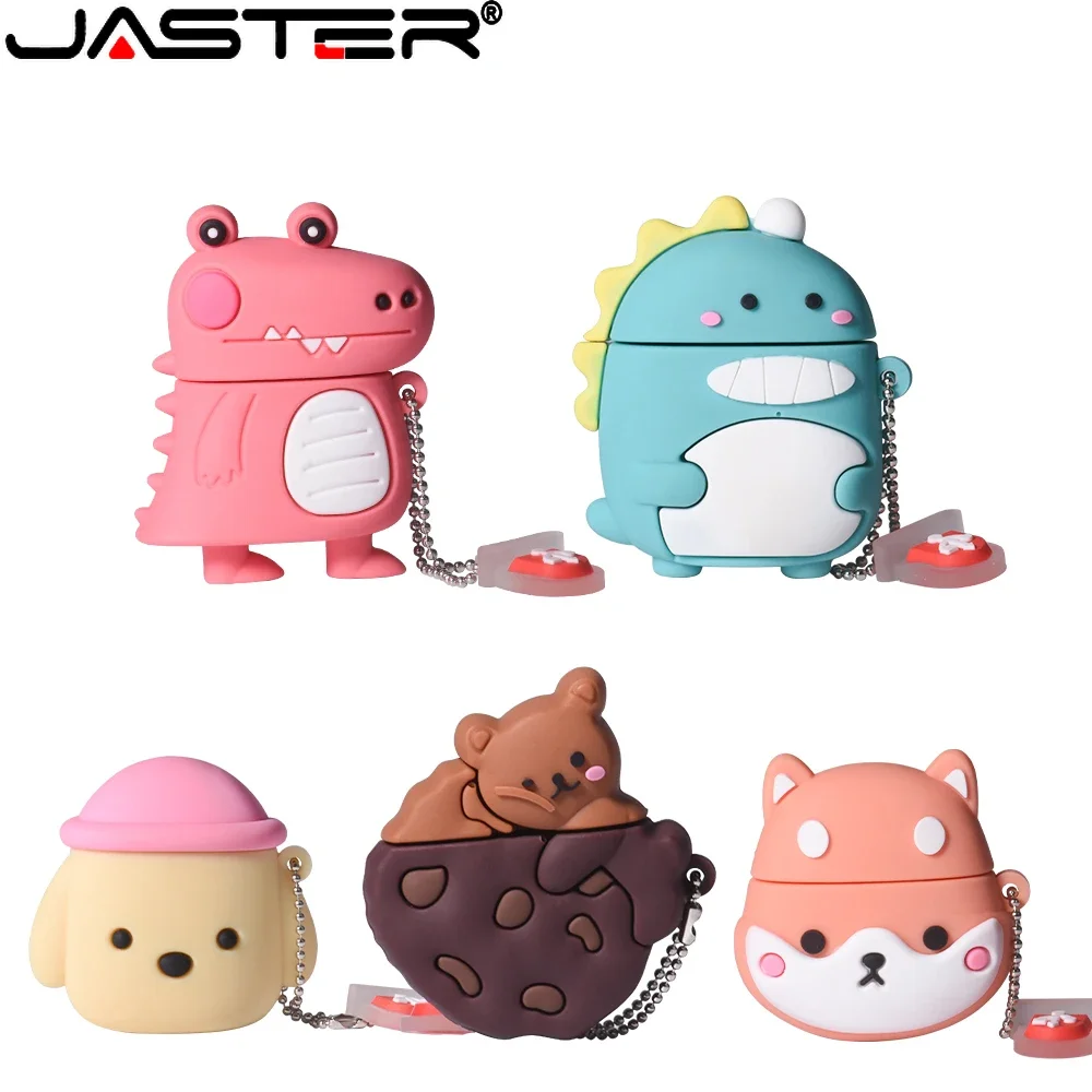 Jaster USB-Flash-Laufwerk Cartoon niedlichen Memory Stick Dinosaurier Pen Drive 128GB 64GB 32GB 16GB 8GB 4GB Akita Hund Pen drive Geschenke Image