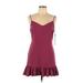 1.State Casual Dress - Mini V Neck Sleeveless: Pink Print Dresses - New - Women's Size 10