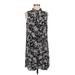 J.Jill Casual Dress - Shift: Black Floral Dresses - Women's Size Medium Petite