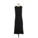 Pixie Market Casual Dress - Midi Crew Neck Sleeveless: Black Print Dresses - Women's Size X-Small