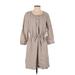 DKNY Casual Dress - Shirtdress: Tan Dresses - Women's Size Small