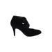 DKNY Heels: Black Print Shoes - Women's Size 7 1/2 - Almond Toe