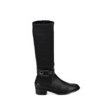 AQUATALIA Boots: Riding Boots Chunky Heel Casual Black Print Shoes - Women's Size 7 - Closed Toe