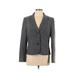 Calvin Klein Blazer Jacket: Below Hip Gray Print Jackets & Outerwear - Women's Size 12