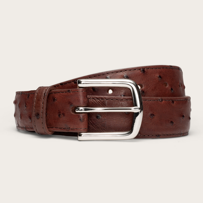 Tecovas Men's Ostrich Belt, Mahogany, Size 44