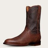 Tecovas Men's The Wade Roper Boots, Round Toe, Russet, Smooth Ostrich, 1.125" Heel, 8.5 EE