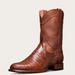 Tecovas Men's The Cole Roper Boots, Round Toe, 10" Shaft, Pecan, Caiman, 1.125" Heel, 9.5 D