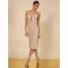 Women's Georgina Midi Dress in Champagne / 14 | BCBGMAXAZRIA