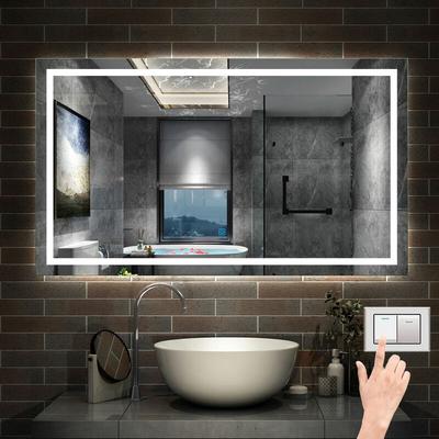 Wandspiegel mit Beleuchtung LED Spiegel Badspiegel mit Touchschalter+Beschlagfrei+Helligkeit Memory