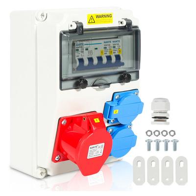 Tolletour - Stromverteiler Wandverteiler mit Leitungsschutzschalter.5 Polig Baustromverteiler mit Image