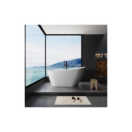 Freistehende Badewanne aus Acryl Moderne freistehende Badewanne mit Ablauf L170/B80/H72 cm Okwish