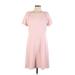 Jessica Howard Casual Dress - A-Line: Pink Solid Dresses - New - Women's Size 12