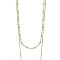 Simply Rhona Opulence Layered Bead Chain Necklace In 18K Gold Plated Stainless Steel - Gold