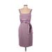 Maggy London Cocktail Dress - Sheath Square Sleeveless: Purple Print Dresses - Women's Size 12