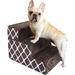 Tucker Murphy Pet™ Portable Foldable Foam Pet Stairs/Steps For Couch, Sofa, & High Bed, Non-Slip Bottom Balanced Paw Safe - Brown Lattice Print | Wayfair