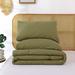 Ebern Designs Jannet superfiber quilt set all seasons plain color three-piece set /Polyfill/Microfiber in Green | Wayfair