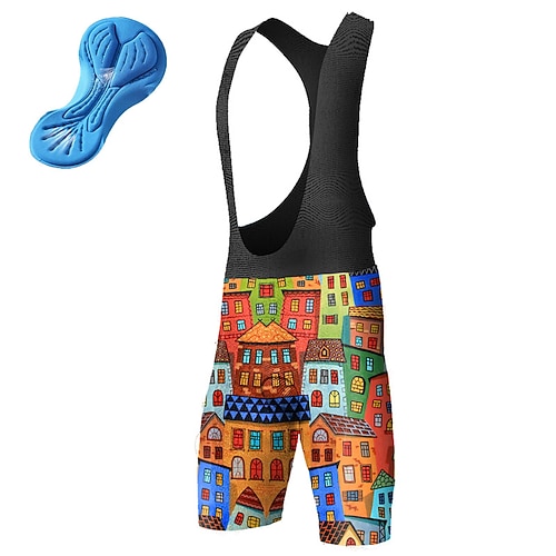 Herren Grafik Fahrradträgerhose Fahhrad Unterteile Mountainbike MTB Straßenradsport Sport 3D-Polster Radfahren Schnelltrocknend Feuchtigkeitsableitend Blau Orange Spandex Bekleidung Fahrradbekleidung