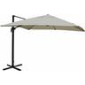 Mendler - Ombrellone parasole decentrato HWC-A96 3,5x3,5m avorio grigio senza base - beige