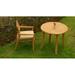 2 PC A Grade Outdoor Patio Teak Dining Set - 36 Round Table & 1 Cellore Stacking Arm Chair