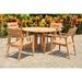 5 PC A Grade Outdoor Patio Teak Dining Set - 48 Butterfly Round Table & 4 Cellore Stacking Arm Chairs