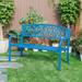 Blue Horizon Escape- Steel and Cast Iron Garden Bench for Relaxation