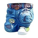 Hanzidakd Flower Pots Clearance Creative Jeans Resin Flower Pot Flower Pot Cute Flower Pot Vintage Resin Jeans Shape Garden Statue Flower Pot DIY Flower Pot for Home Yard Outdoor Decoration