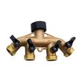 Garden Four Way Brass Ball American 3/4 Ball Garden Hose Distributor Faucet 4 Way Water Distributor