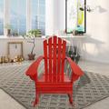 Reclining Wooden Outdoor Rocking Adirondack chair Red