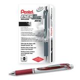 Pentel EnerGel RTX Retractable Liquid Gel Ink Pen (0.7mm) Medium line Burgundy Ink Box of 12 Pens (BL77-BG)