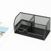WZHXIN Storage Bins Steel Mesh Desk organizer 4 Divided Compartments with 1 Slide Drawer Black on Clearance Closet organizers and Storage Black