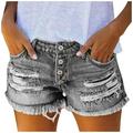 Denim Shorts Sexy Casual Jeans Female Womens Hole Fashion Bottom Pocket Pants Womens Comfy Shorts Women Shorts Casual Knee Length Short Kimonos for Women Seamless Cycling Shorts Women Womens on Shorts