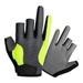figatia 3 Cut Fingers Gloves Cycling Gloves Women Fishing Gloves 3 Fingerless Finger Protector Gloves for Outdoor Picnic GrayFluorescentGreen