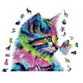 WeJimifa Wooden Puzzle for YPF5 Adults Wooden Jigsaw Puzzles for Adults and Kids Wood Puzzles Adult Wood Cut Animal Shaped Cat Puzzles Gift for Adults and Kids (11.2x11.8 inches 200 Pieces)