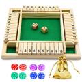 Dice Game Shut The YPF5 Box Game Wooden Board Game with 10 Dices a Classic 4 Sided Family Math Game for 2-4 Players Dice Board Game Shut-The-Box(Kids or Adults)