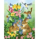 Bits and Pieces - YPF5 100 Piece Jigsaw Puzzle - A Touch of Spring by Artist Jane Maday - Cute Bunnies - 100 pc Jigsaw