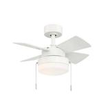 Hampton Bay Metarie II 24 in. Indoor Matte White Ceiling Fan with Light