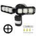 Lindbes 38W LED Motion Sensor Outdoor Light 5000LM Security Light 5000K Dusk to Dawn IP65 Flood Light