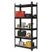 Yardi Yard 43.31 x 17.72 x 70.87 H 5-Tier Steel Shelving Free Standing Shelving Unit Black