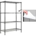 4-Shelf Shelving Unit with Shelf Liners Set of 4 Adjustable Metal Wire Shelves 150lbs Loading Capacity Per Shelf Shelving Units and Storage for Kitchen and Garage (30W x 14D x 47H) Black