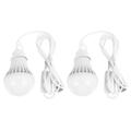 2 Pcs USB Light Bulb Bulbs for Campers Camping Lantern Rechargeable Spotlight Night Lamp Lights White Rubber Abs