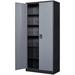 YZboomLife Metal Cabinet with Doors and Shelves 72 Tall Steel Cabinet for with 5 Shelves Black Garage Cabinet Heavy Duty 18 Deep Locker Cabinet for Office Pantry Workshops