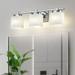 3-Light Chrome Bathroom Light Fixtures 25 inches Vanity Light with Milky Glass Shade Modern Vanity Lighting Fixtures for Bathroom Lighting