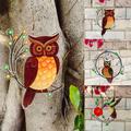 WNG Stained Hummingbird Owl Window Hangings Suncatcher Acrylic Pendant Colorful Ornament Indoor And Outdoor Crafts Hanging Decorations Birds Garden Decoration Gift