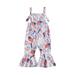 MaBaby Independence Day Sleeveless Star Striped Jumpsuit for Kid Girls