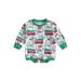 Calsunbaby Christmas Romper for Babies Long Sleeve Santa Claus Print Bodysuit for Autumn