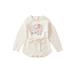 Luethbiezx Girls Knit Jumpsuit featuring Flower Embroidery and Drawstring Waist