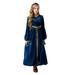 Odeerbi Girls Princess Dress Toddler Girls Clothes Kids Halloween Medieval Style Court Attire Witch Sorceress Party Dresseses Blue 4-5 Years