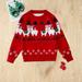 naisibaby Boys Girls Cute Christmas Knit Sweaters Printed Long Sleeve Pullover Jumper for Holiday Red Size 110