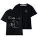JSGEK Casual Loose Tees Short Sleeve Shirts Comfort Summer Tops Cute Print T-Shirts Soft Regular Fit Kids Boys and Girls Crewneck Graphic Shirts Black 160